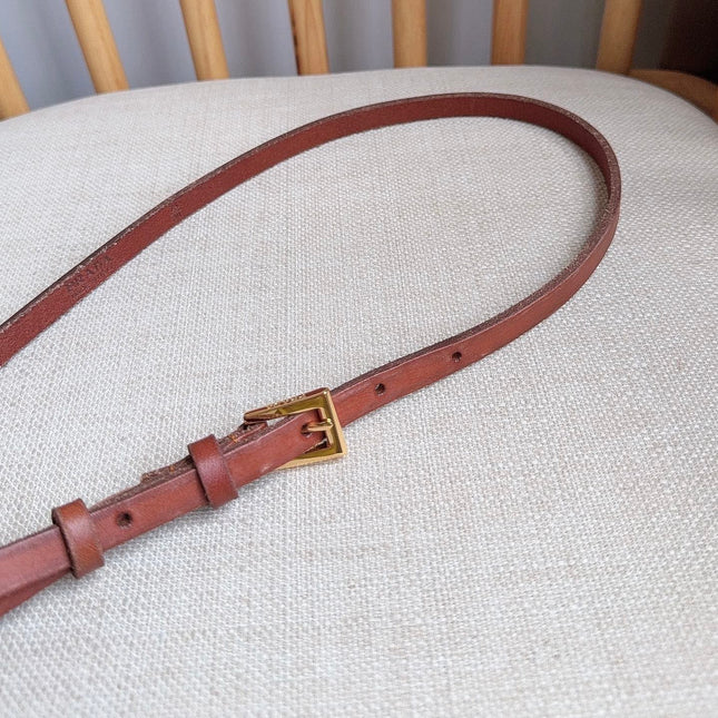PRADA 25S BELT 10 MM IN REDDISH BROWN CALFSKIN 598369