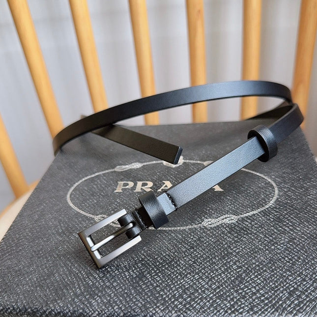 PRADA 25S BELT 10 MM IN BLACK CALFSKIN 598371