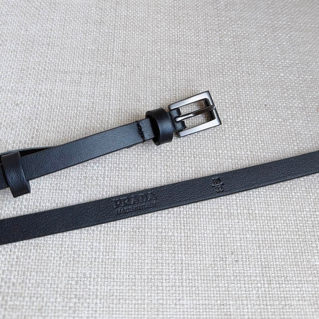 PRADA 25S BELT 10 MM IN BLACK CALFSKIN 598371