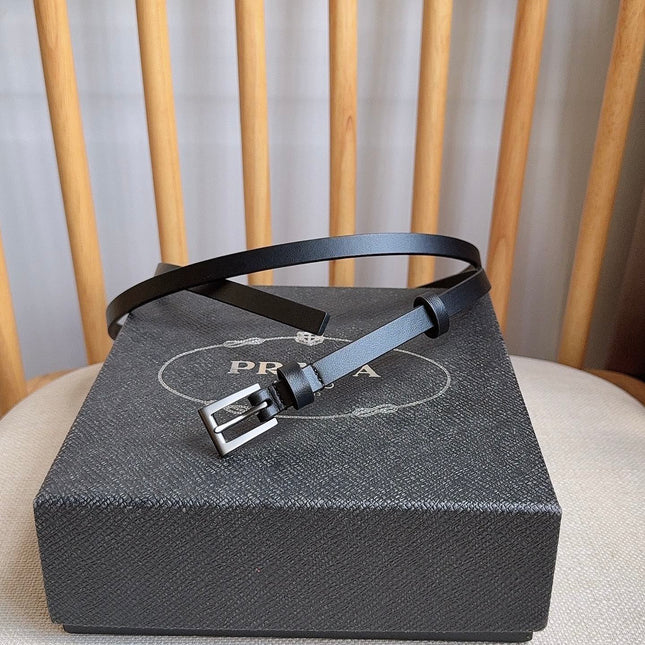 PRADA 25S BELT 10 MM IN BLACK CALFSKIN 598371