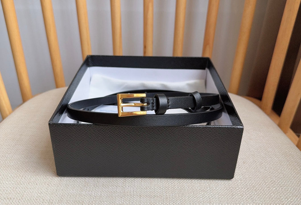 PRADA 26S BELT 10 MM IN BLACK CALFSKIN 661495