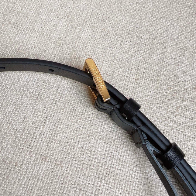 PRADA 25S BELT 10 MM IN BLACK CALFSKIN 598372