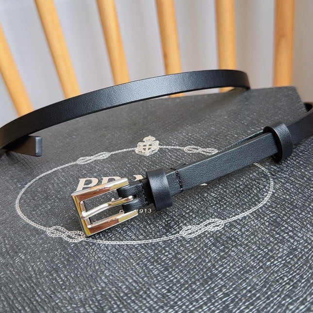 PRADA 25S BELT 10 MM IN BLACK CALFSKIN 598373