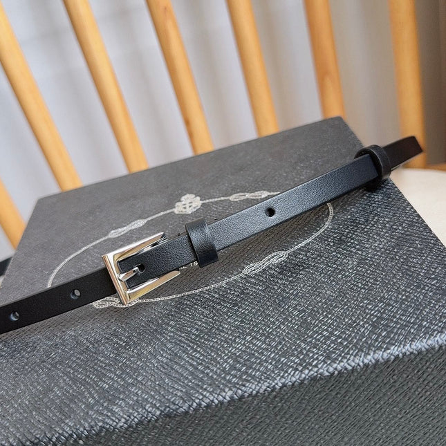 PRADA 25S BELT 10 MM IN BLACK CALFSKIN 598373