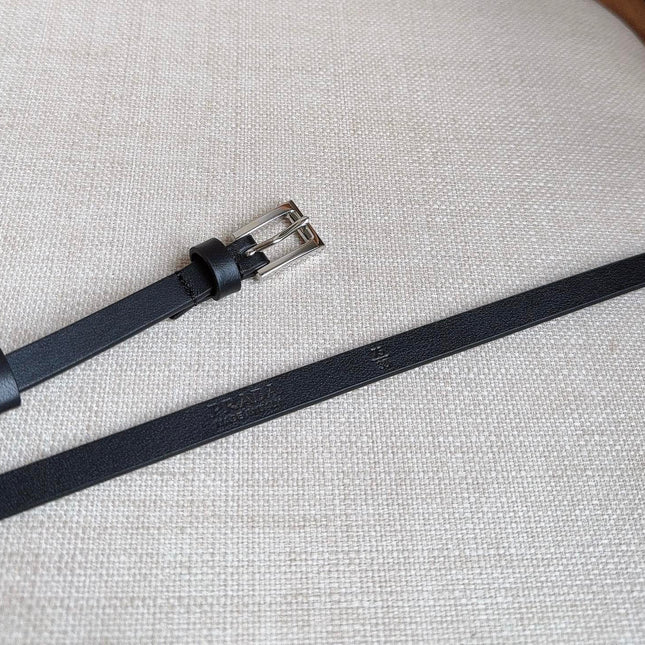 PRADA 25S BELT 10 MM IN BLACK CALFSKIN 598373