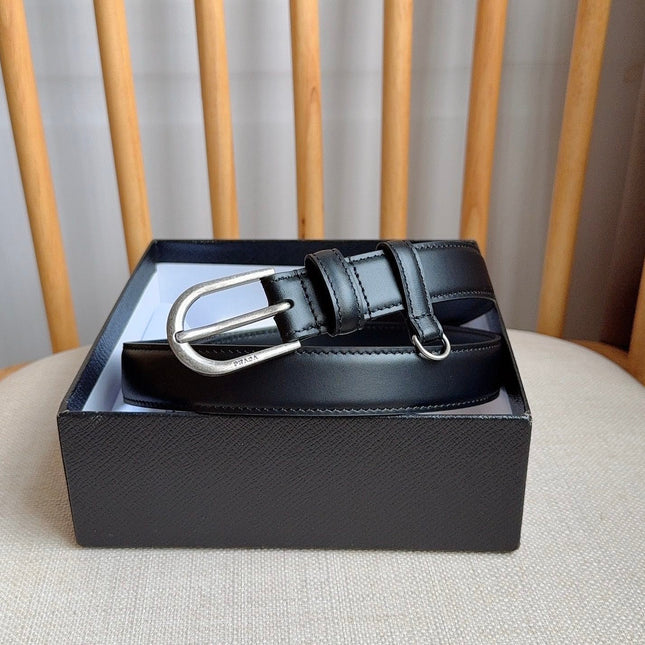 PRADA 26S BELT 25 MM IN BLACK CALFSKIN 658537