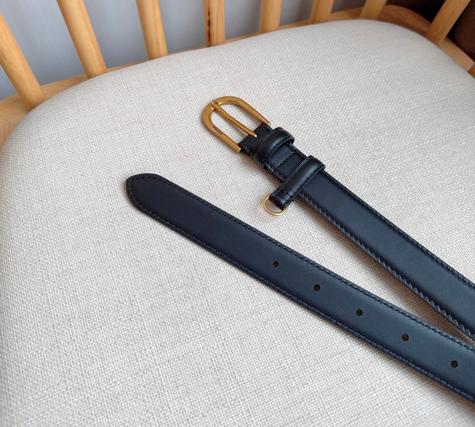 PRADA 26S BELT 25 MM IN BLACK CALFSKIN 658538