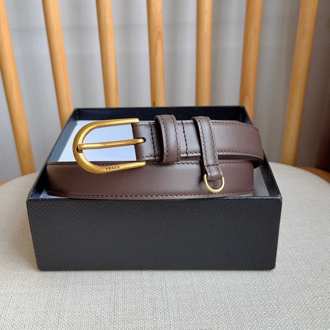 PRADA 26S BELT 25 MM IN BROWN CALFSKIN 658540