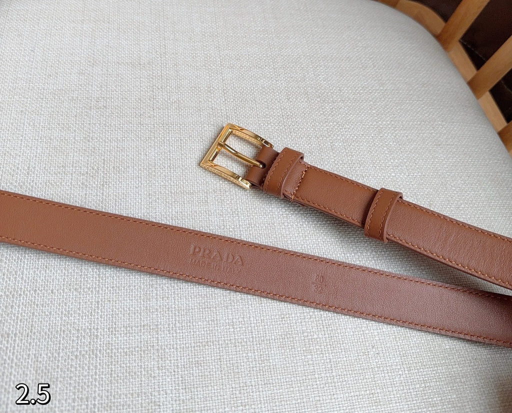 PRADA 26S BELT 25 MM IN BROWN CALFSKIN 658569