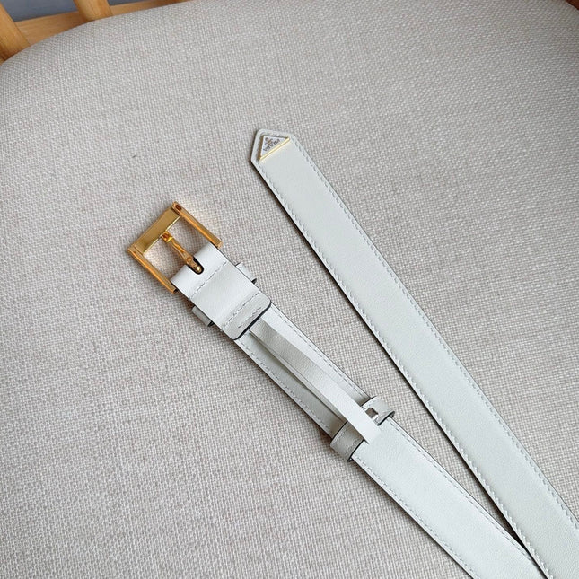 PRADA 26S BELT 25 MM IN WHITE CALFSKIN 658570