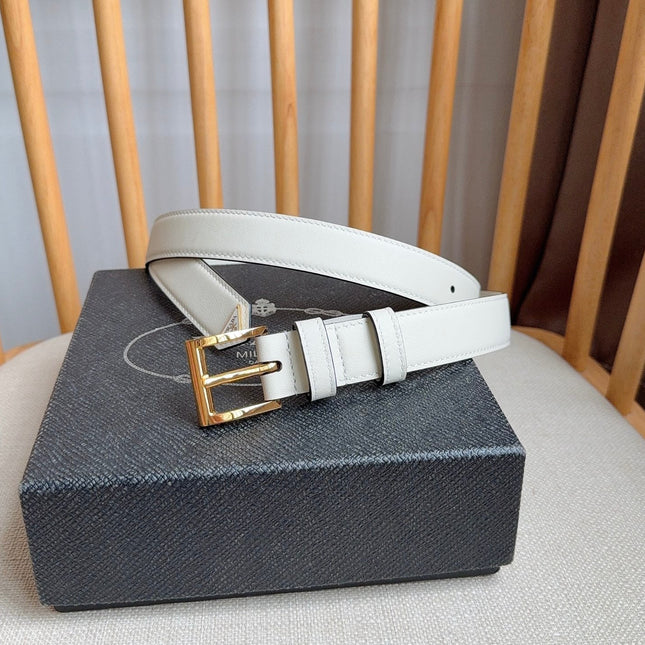 PRADA 26S BELT 25 MM IN WHITE CALFSKIN 658570