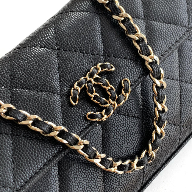 CHANEL 25S KELLY BAG 18 IN BLACK CAVIAR LEATHER WITH GOLD HARDWARE