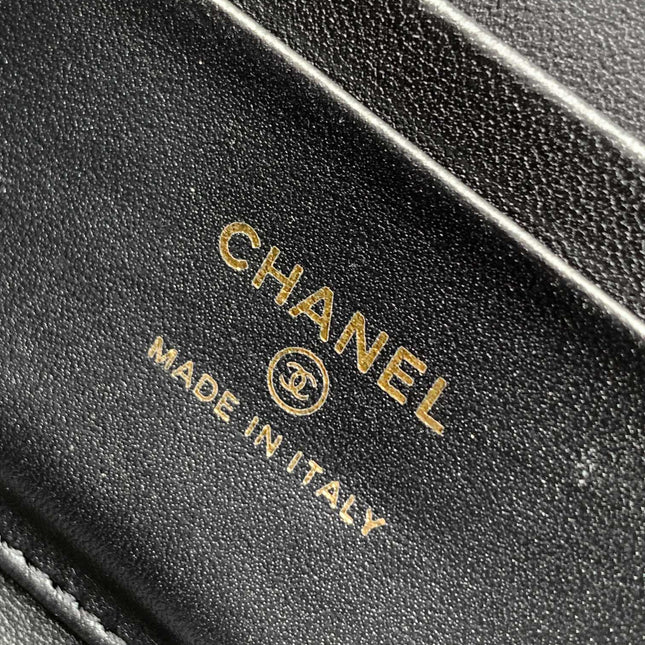 CHANEL 25S KELLY BAG 18 IN BLACK CAVIAR LEATHER WITH GOLD HARDWARE