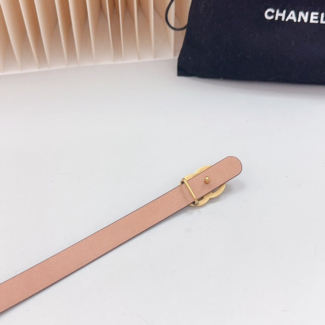 CC BELT 15 MM IN BLACK GRAINED CALFSKIN WITH GOLD HARDWARE