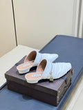 ALAIA 26S PLEATED MULES IN WHITE LAMBSKIN