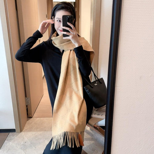 SCARF IN PEANUT BROWN CASHMERE 405595