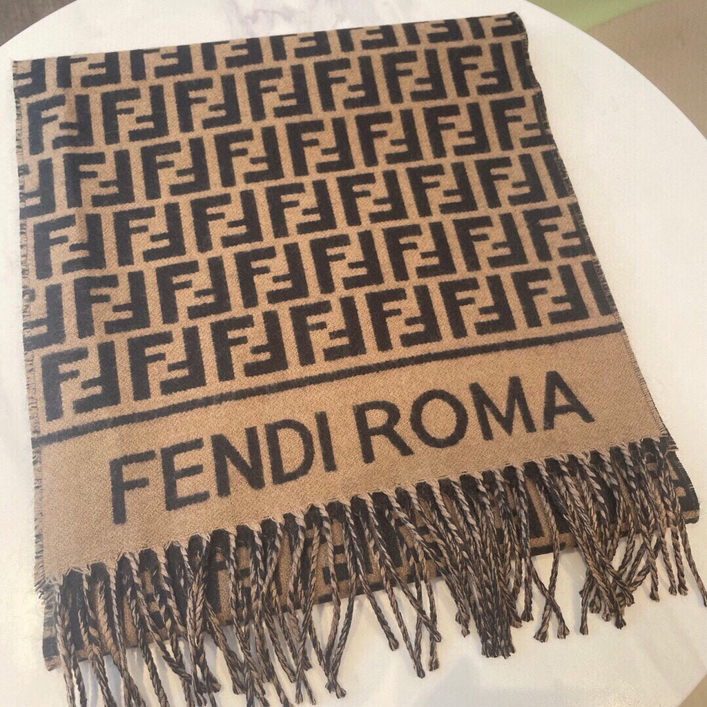 ROMA 190 FF SCRAF IN BROWN MIX BLACK WOOL AND CASHMERE