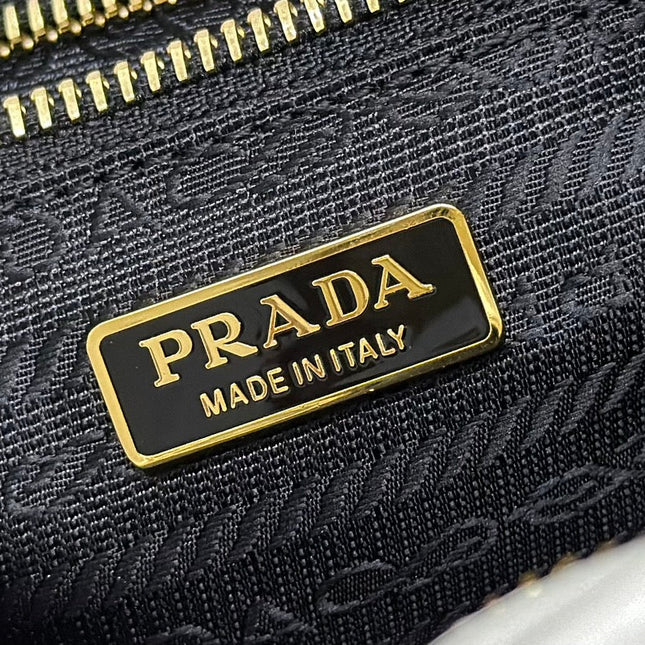 PRADA BONNIE MEDIUM HANDBAG 32 IN CREAM GLOSSY CALFSKIN