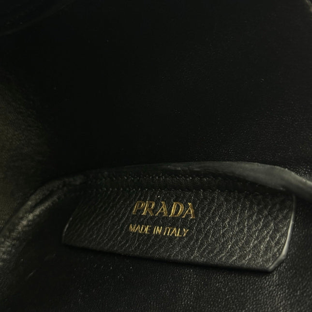 PRADA 25S TOTE MINI BAG 18 IN BLACK CALFSKIN GOLD HARDWARE