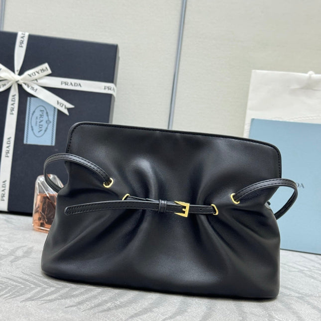 PRADA 25S DADA SMALL BAG 25 IN BLACK CALFSKIN GOLD HARDWARE