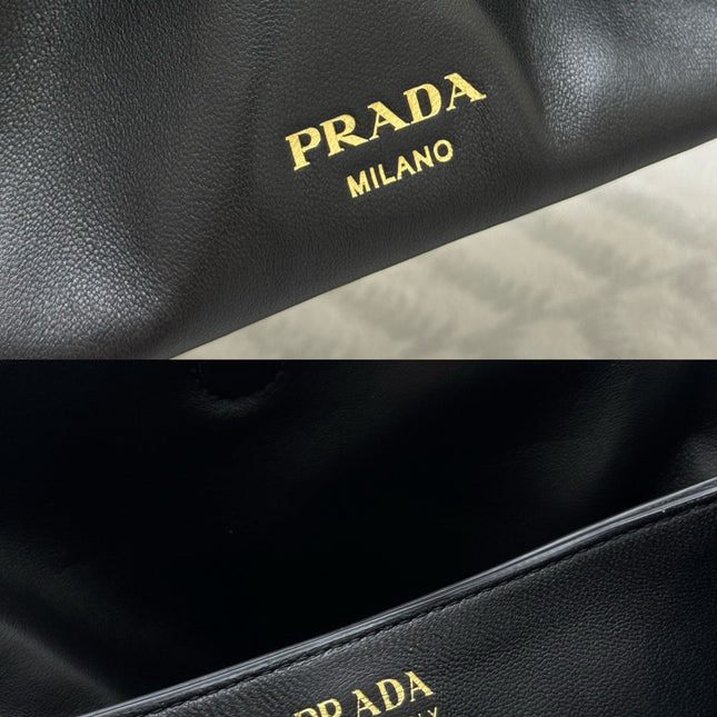 PRADA 25S DADA SMALL BAG 25 IN BLACK CALFSKIN GOLD HARDWARE