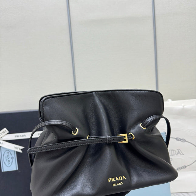 PRADA 25S DADA SMALL BAG 25 IN BLACK CALFSKIN GOLD HARDWARE