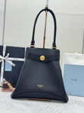 PRADA 26S CAREY MEDIUM HANDBAG 31 IN BLACK LEATHER