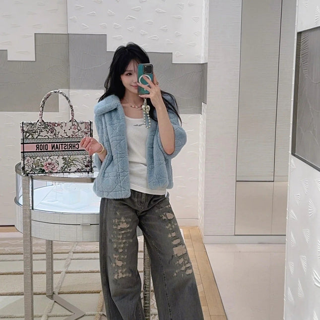 DIOR 25S RIPPED WIDE-LEG PANTS 706