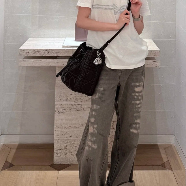 DIOR 25S RIPPED WIDE-LEG PANTS 706