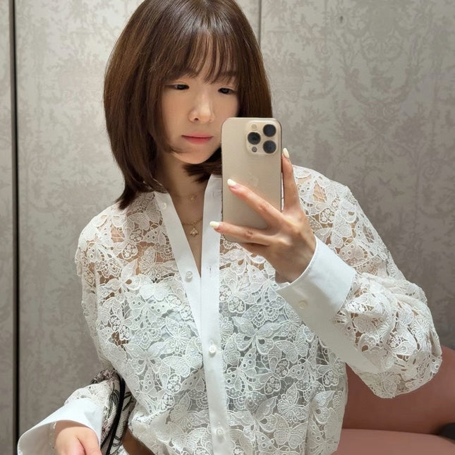 DIOR 25S LACE SHIRT 704