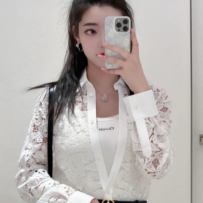 DIOR 25S LACE SHIRT 704