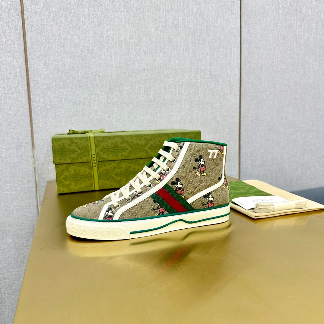 GG TENNIS 1977 HIGH-TOP TRAINER TORTILLA CANVAS WITH MICKEY MOTIF