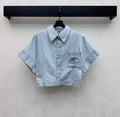 CHANEL 26S SHORT-SLEEVE DENIM SHIRT 1434