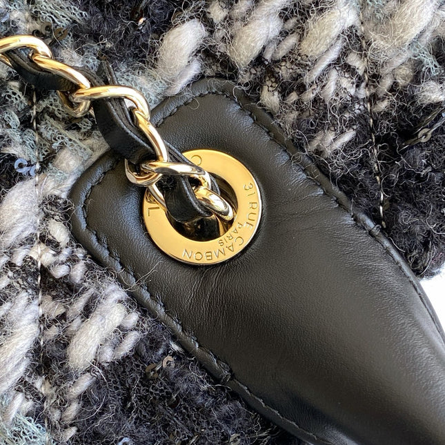 CHANEL 25S SHOPPING BAG 40 IN BLACK MIX GREY TWEED