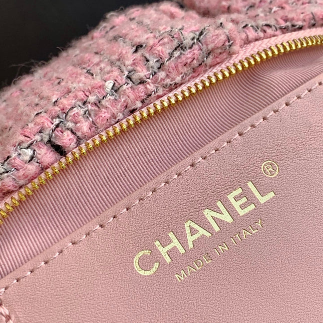 CHANEL 25S BOW BAG 26 IN PINK TWEED WITH GOLD HARDWARE