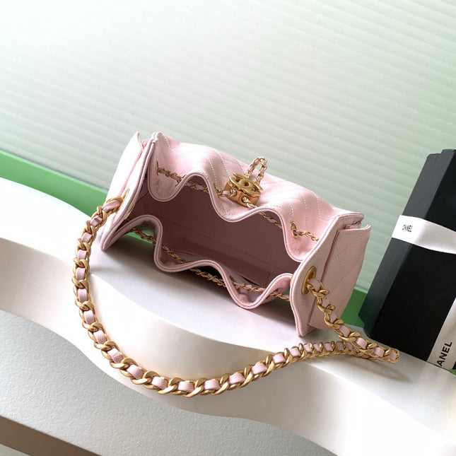 CHANEL 25S HOBO BAG 22 IN LIGHT PINK CAVIAR WITH GOLD HARDWARE