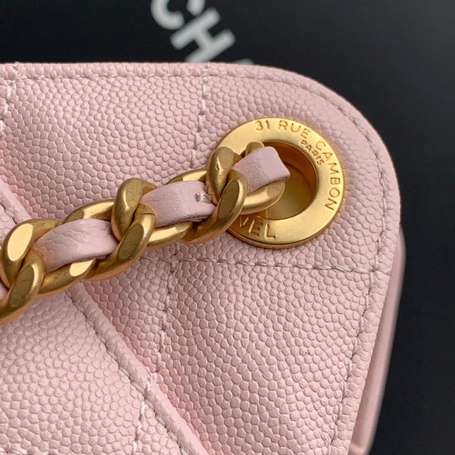 CHANEL 25S HOBO BAG 22 IN LIGHT PINK CAVIAR WITH GOLD HARDWARE