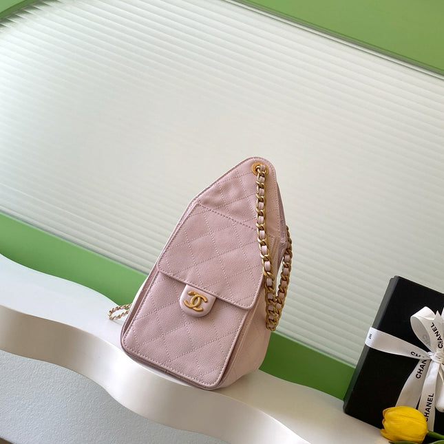 CHANEL 25S HOBO BAG 30 IN LIGHT PINK CAVIAR WITH GOLD HARDWARE