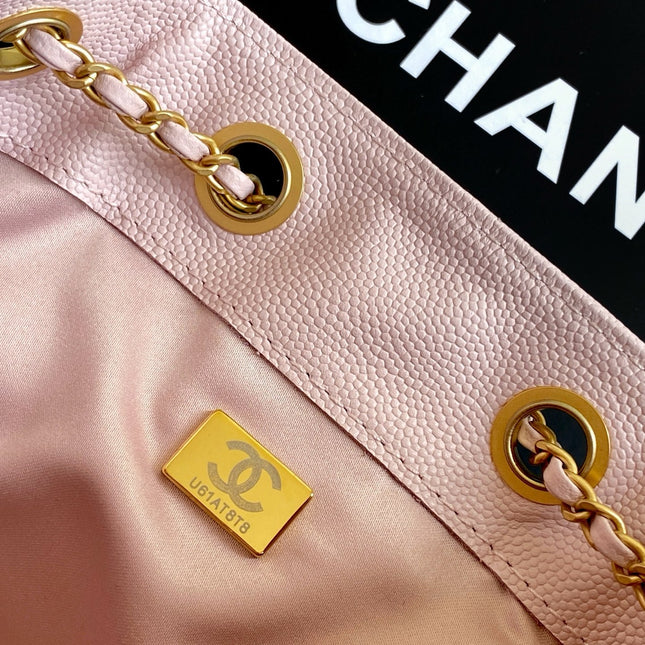 CHANEL 25S HOBO BAG 30 IN LIGHT PINK CAVIAR WITH GOLD HARDWARE