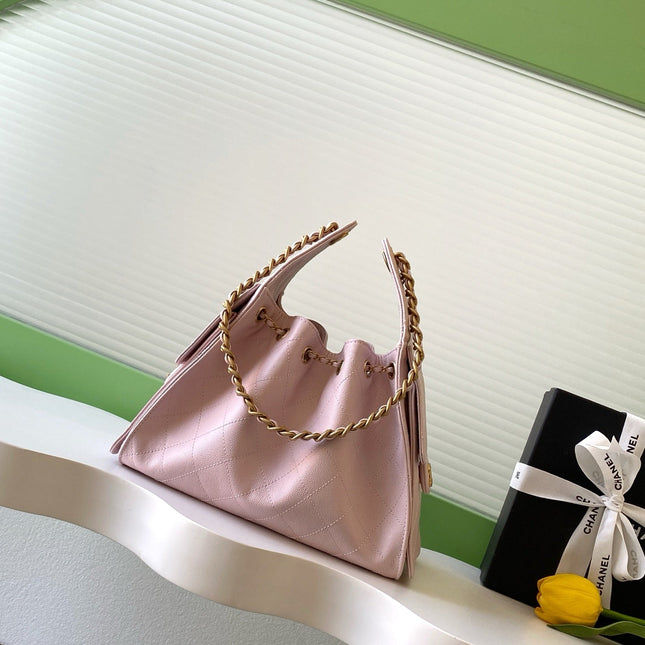 CHANEL 25S HOBO BAG 30 IN LIGHT PINK CAVIAR WITH GOLD HARDWARE