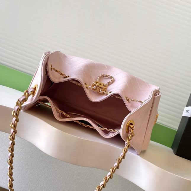 CHANEL 25S HOBO BAG 30 IN LIGHT PINK CAVIAR WITH GOLD HARDWARE