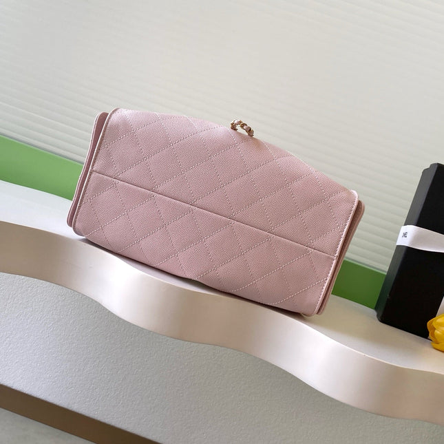CHANEL 25S HOBO BAG 30 IN LIGHT PINK CAVIAR WITH GOLD HARDWARE
