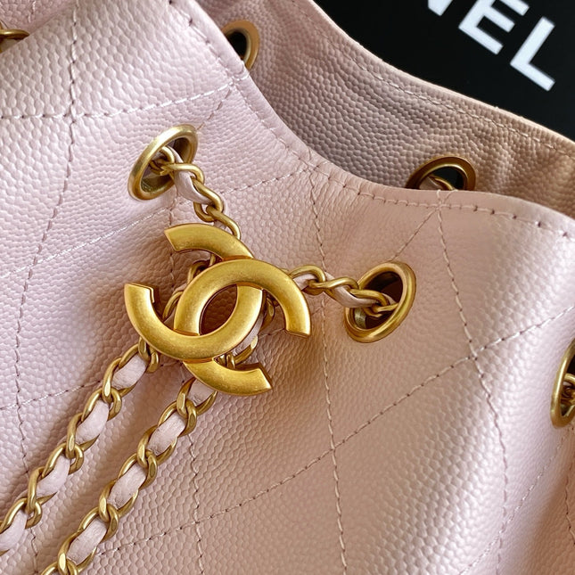 CHANEL 25S HOBO BAG 40 IN LIGHT PINK CAVIAR WITH GOLD HARDWARE