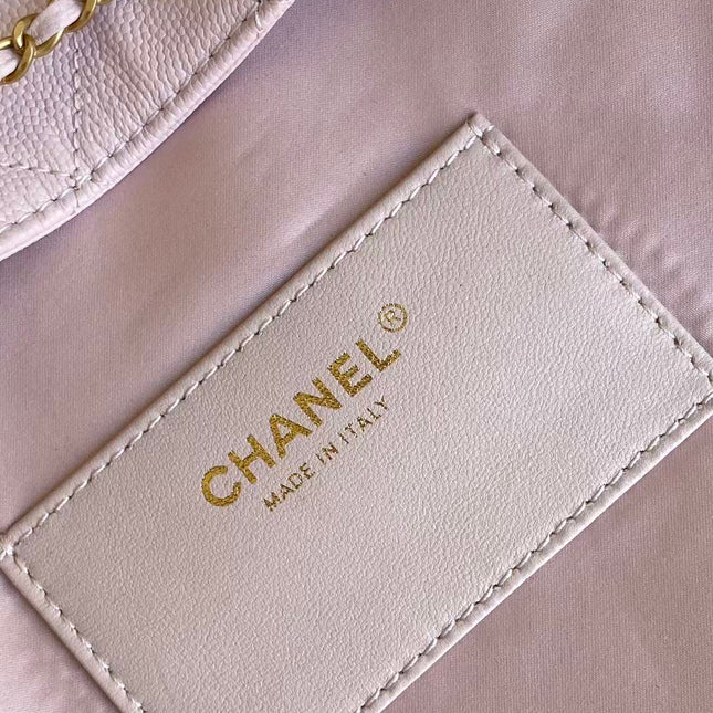 CHANEL 25S HOBO BAG 40 IN LIGHT PINK CAVIAR WITH GOLD HARDWARE