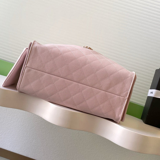 CHANEL 25S HOBO BAG 40 IN LIGHT PINK CAVIAR WITH GOLD HARDWARE