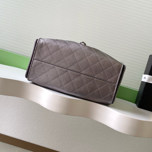CHANEL 25S HOBO BAG 30 IN LILAC SILVER METALLIC CAVIAR