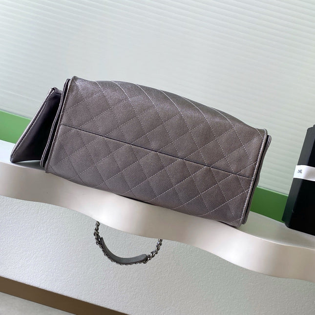 CHANEL 25S HOBO BAG 40 IN LILAC SILVER METALLIC CAVIAR