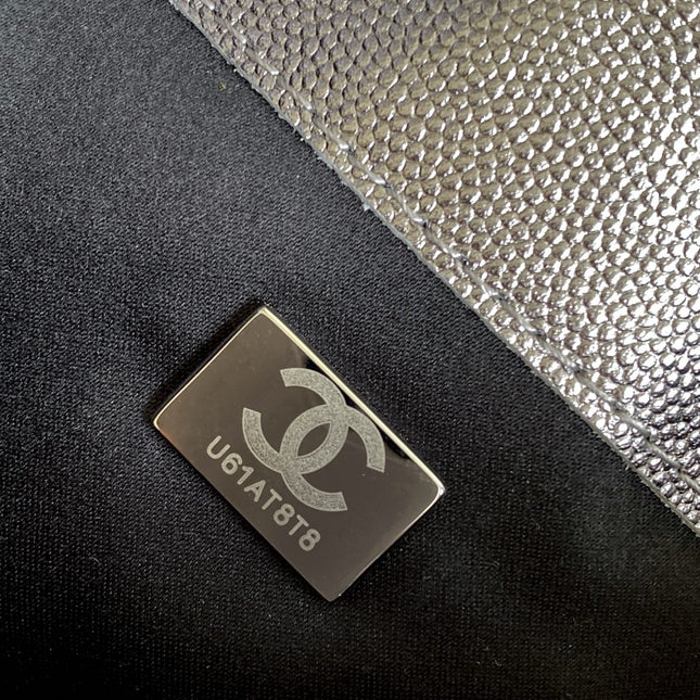 CHANEL 25S HOBO BAG 40 IN LILAC SILVER METALLIC CAVIAR