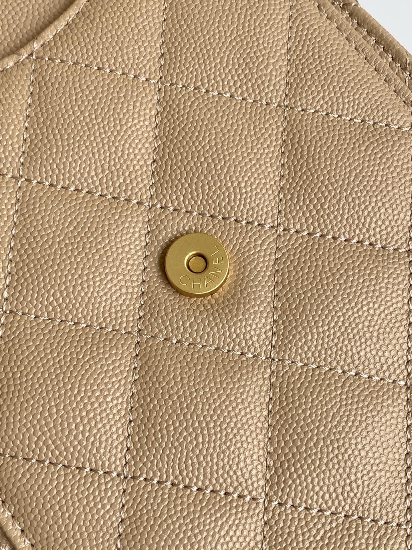 CHANEL 26S HOBO BAG 40 IN DARK BEIGE CAVIAR CALFSKIN GOLD HARDWARE