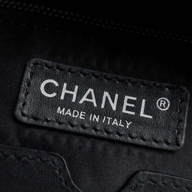 CHANEL 26S COCO BEACH SHOULDER BAG 32 IN LIGHT BLUE CANVAS WITH CALFSKIN STRAP